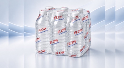 Flow bottled water shrink film package